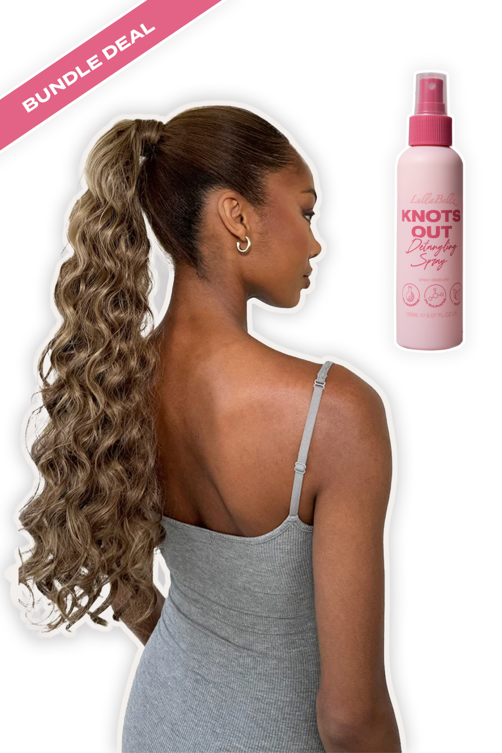 Midi Grande 20" Curly Corkscrew Pony + Hair Care Bundle