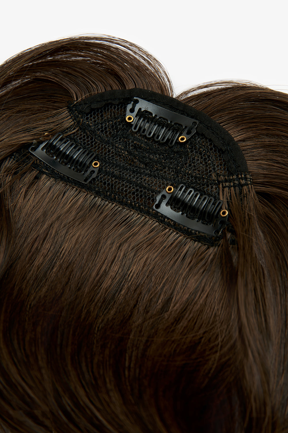 Feathered Fringe Clip In Bangs - BROWNS | DARK BROWN CARAMEL #2