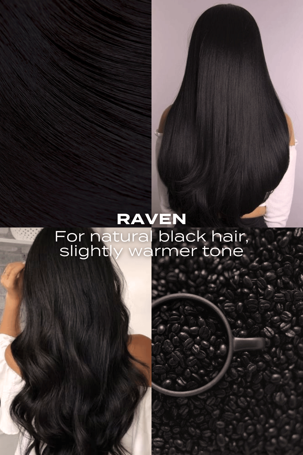 18” 1 Piece Hidden Halo Blow Dry Hair Extensions - BLACKS | RAVEN #1