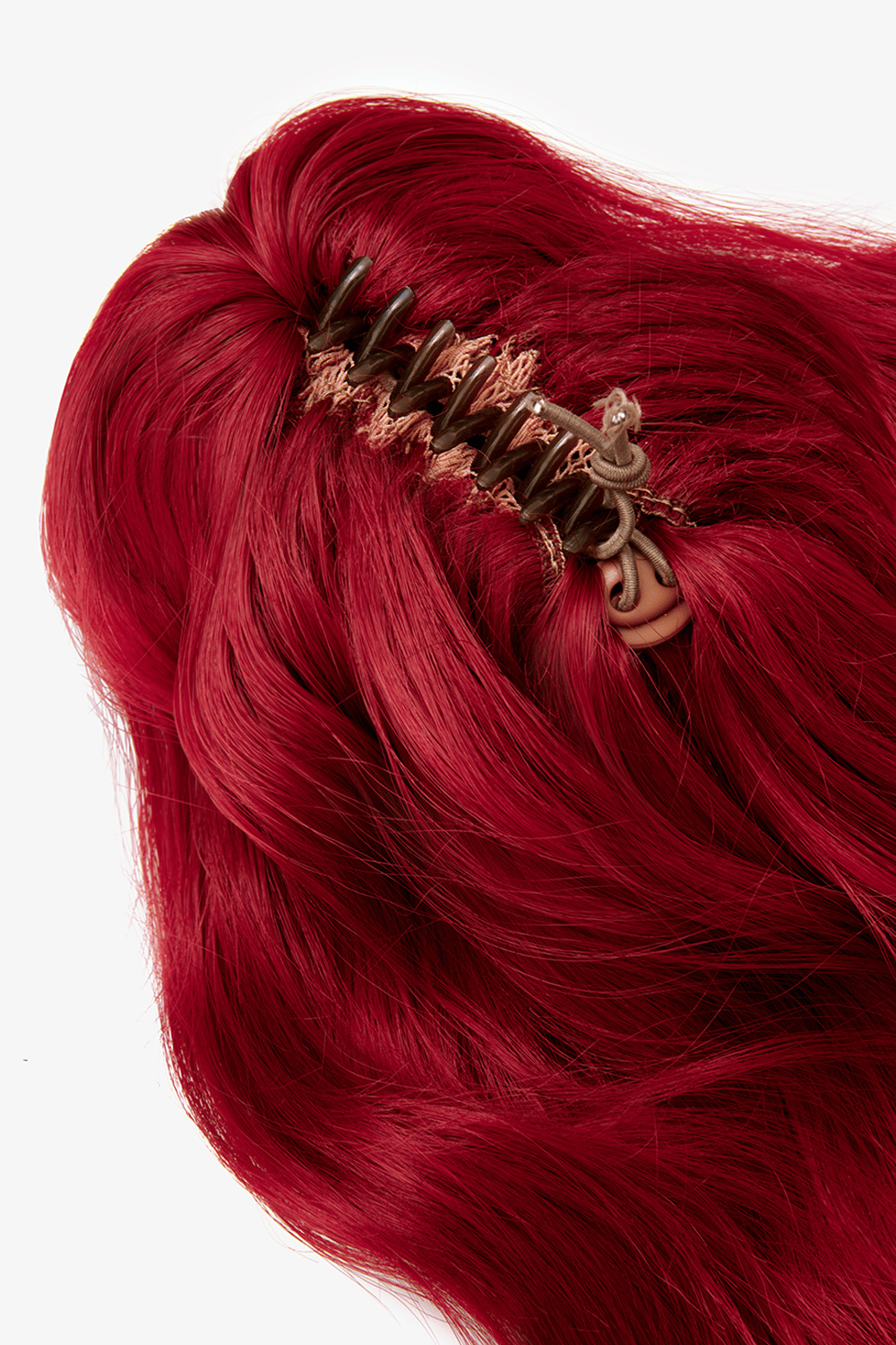 Brushed Out Wave 16" Claw Clip Pony - REDS | RUBY RED #3