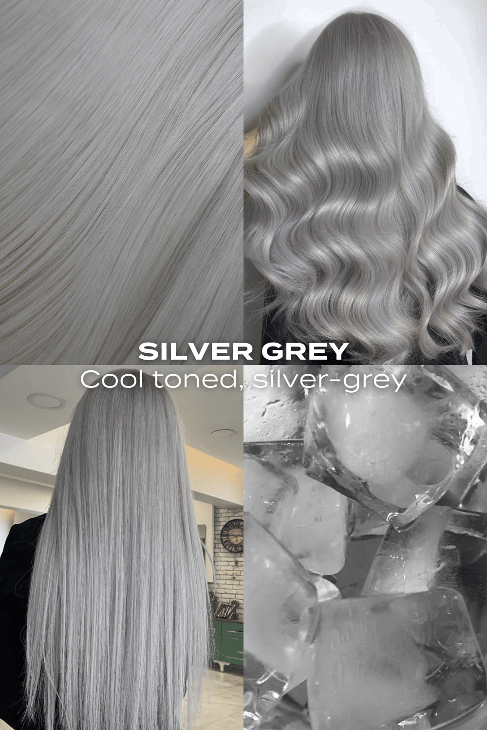 Super Thick 22" 5 Piece Straight Clip In Hair Extensions - BLONDES | SILVER GREY #3