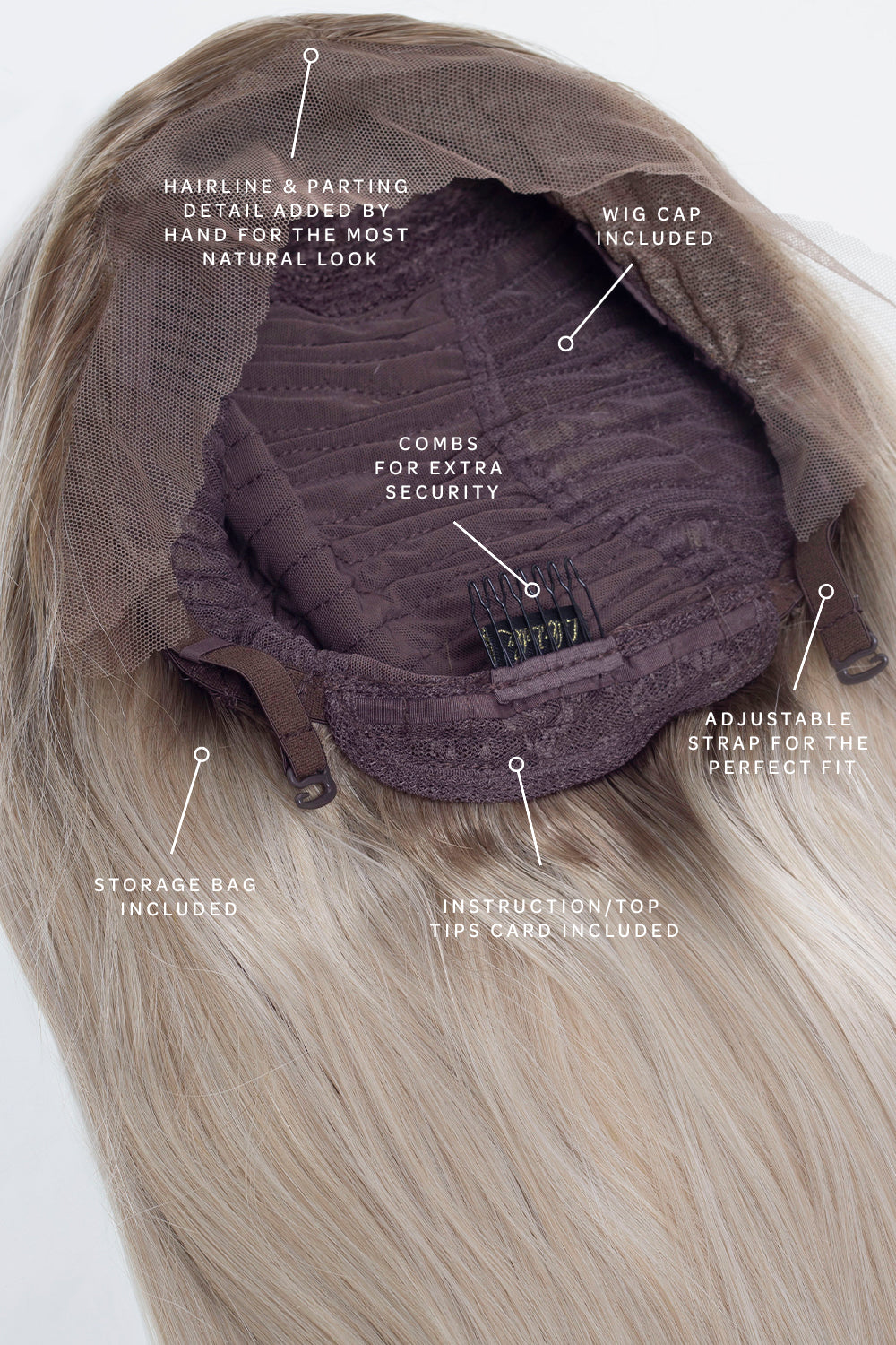The Serena - Perruque Lace Front lisse et lisse blond cendré clair