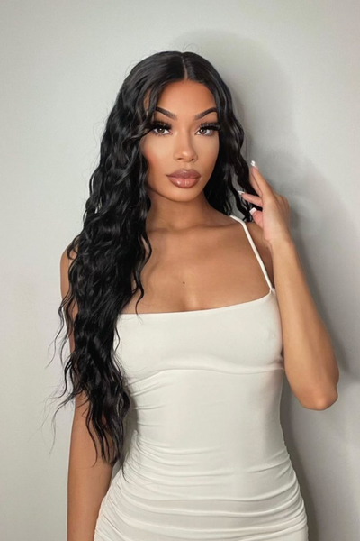 The Cassie Natural Black Body Wave Lace Front Wig Lullabellz